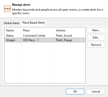 Place Based Alerts in the Instant Team Sessions offline preview