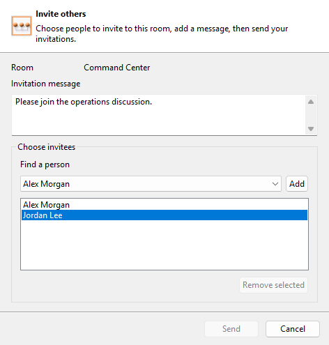 Invite Others in the Instant Team Sessions offline preview